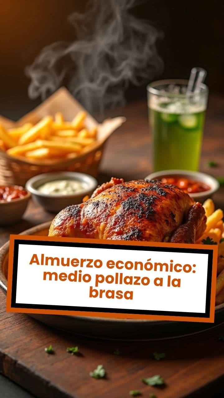 Almuerzo económico: medio pollazo a la brasa