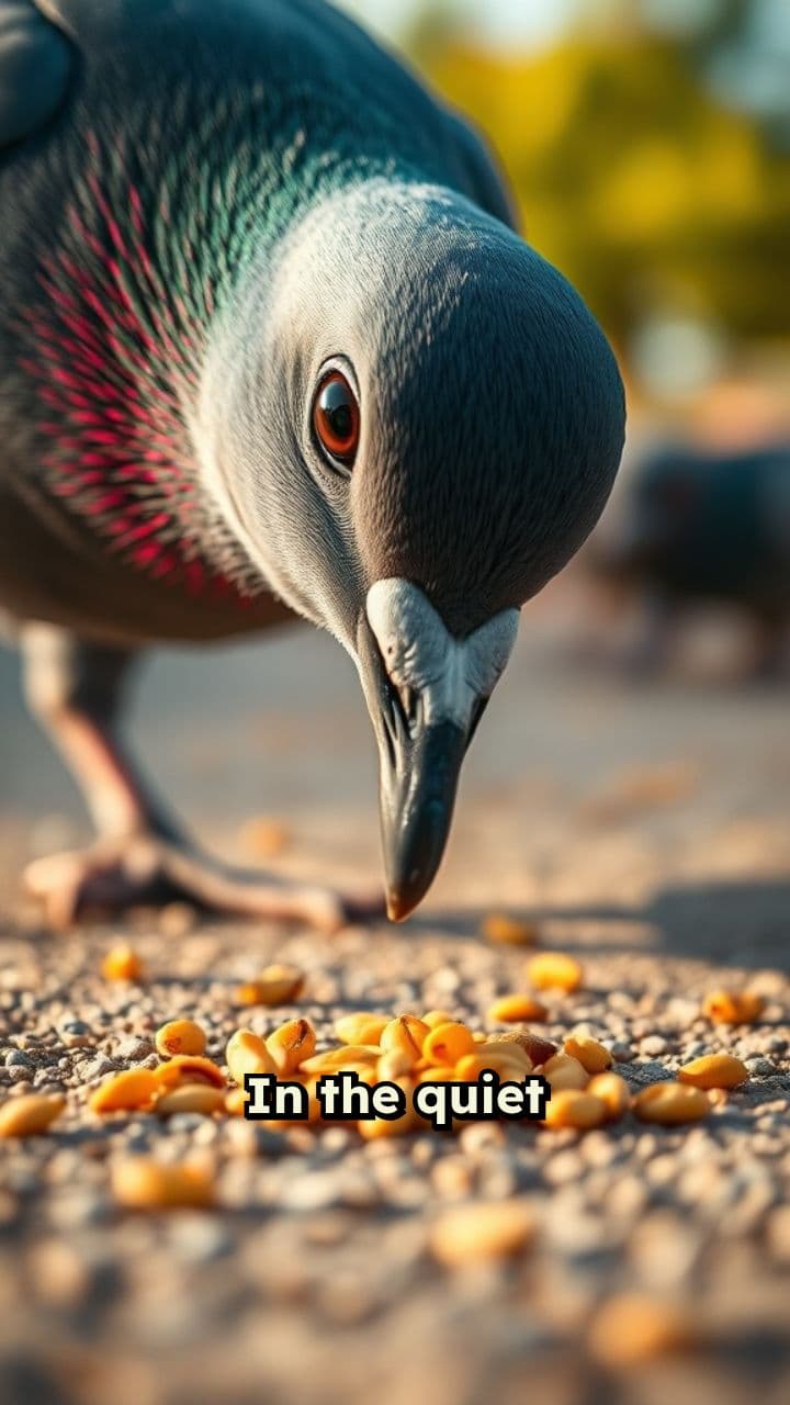 Pigeon Eating Grains