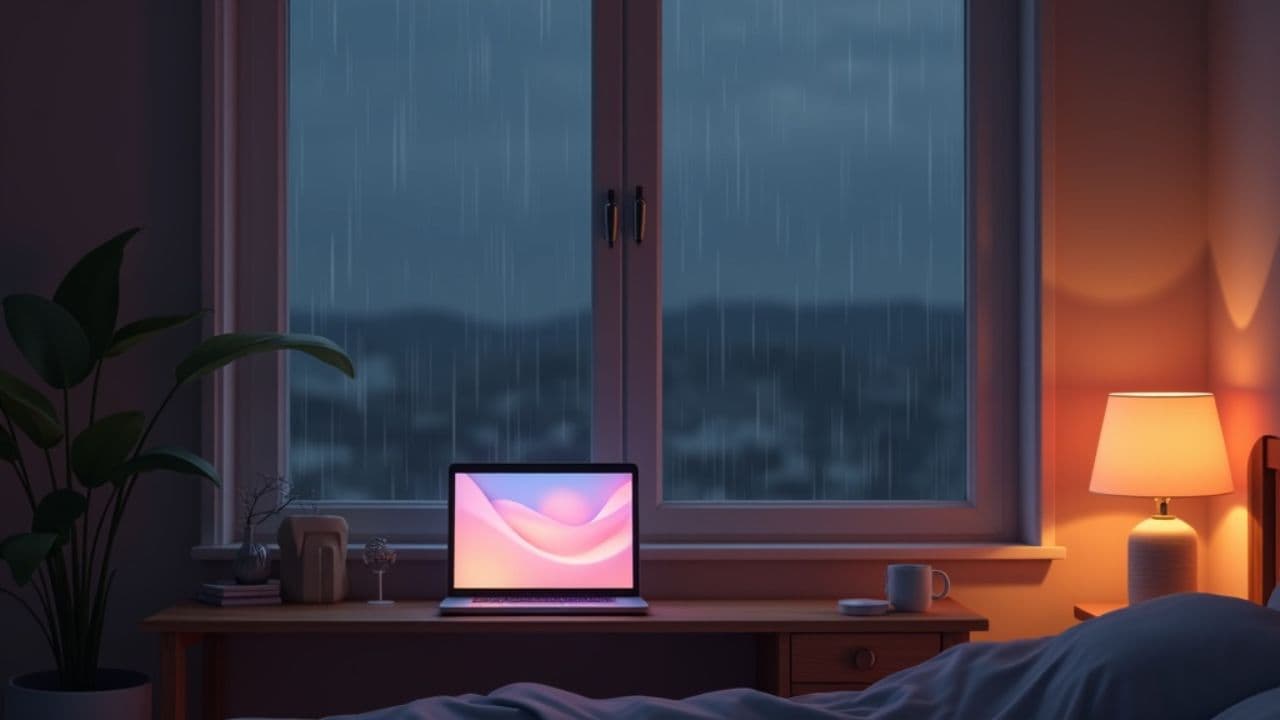 Cozy Rainy Night Bedroom
