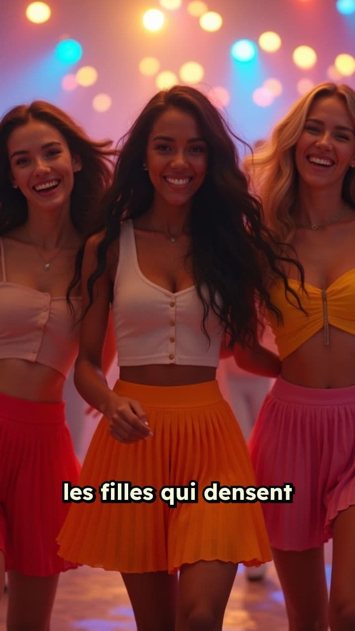Filles en jupes courtes qui dansent