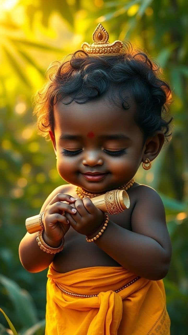 Charming Baby Krishna Illustrations