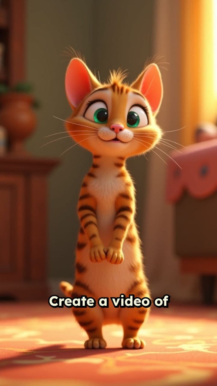 Dancing Cat with Hot Chocolate at Market