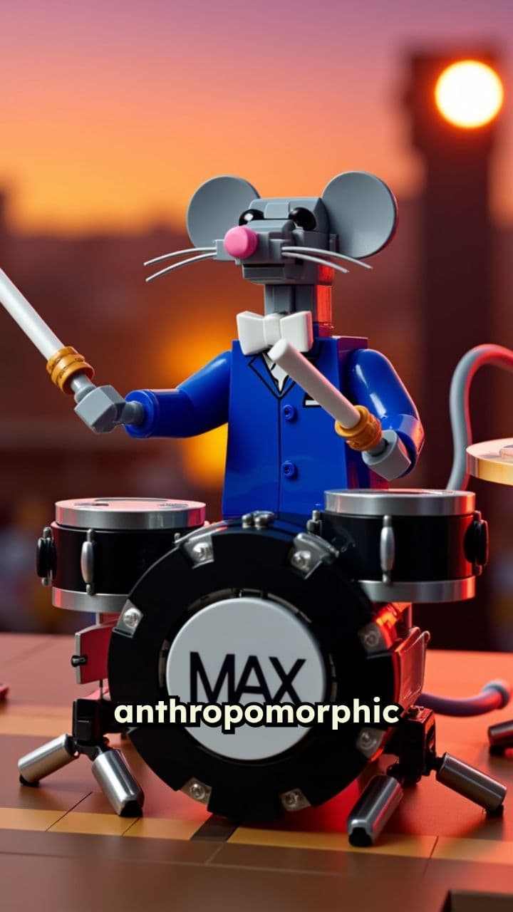 Rat in Tuxedo Drumming at Concert