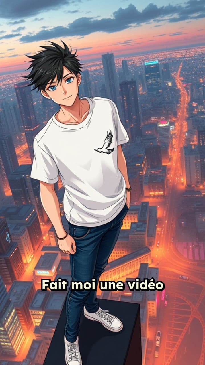 T-shirt Épique en Animation Japonaise