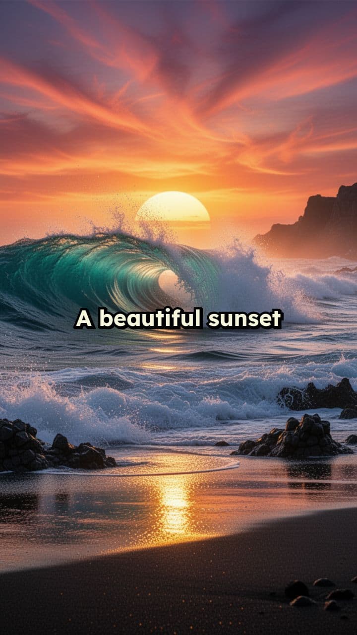 Sunset Waves on the Shore