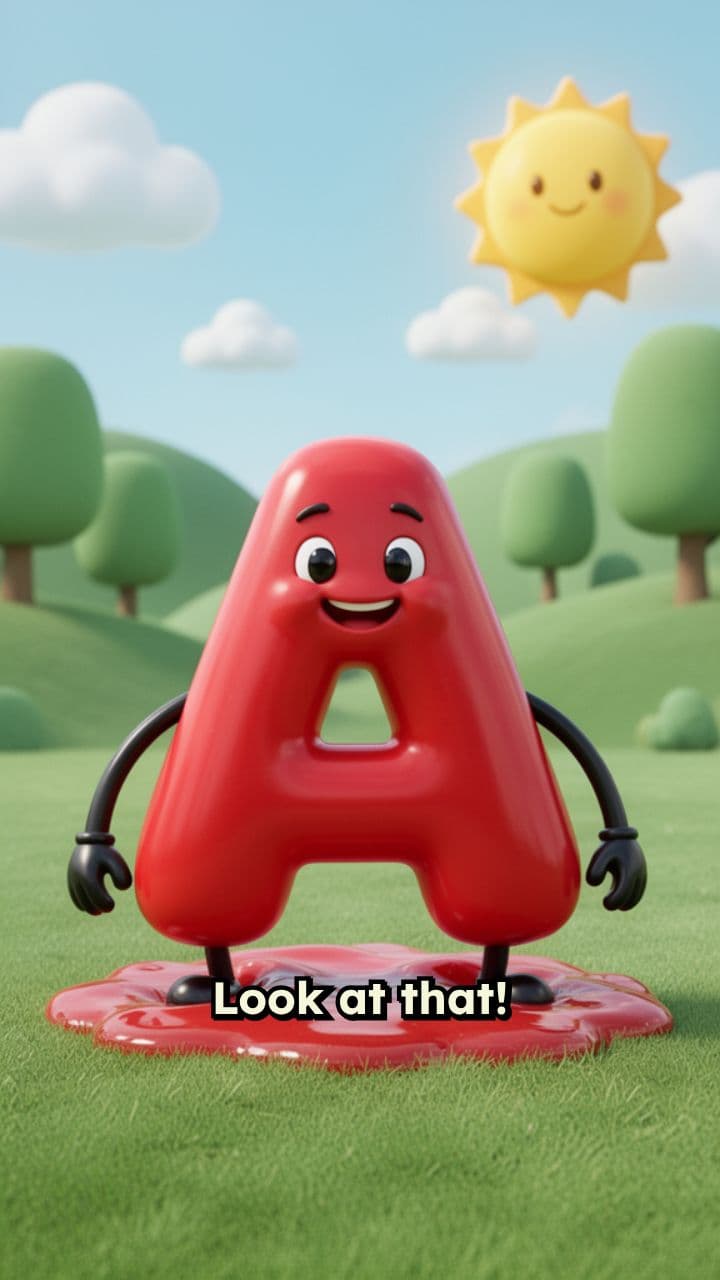 The Happy Letter A and the Apple