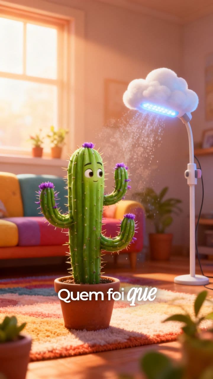Só queria ser uma planta tranquila… virou perseguição 🌵😅