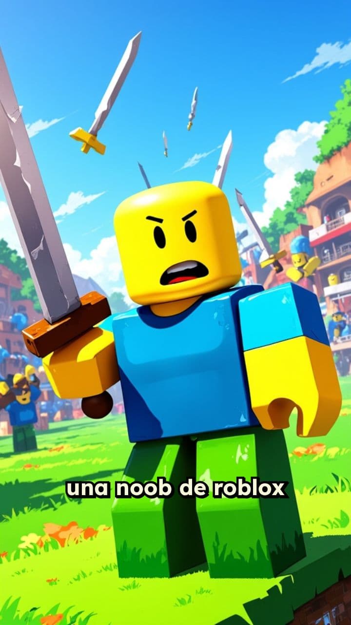 Noobs with Swords in Roblox Battle