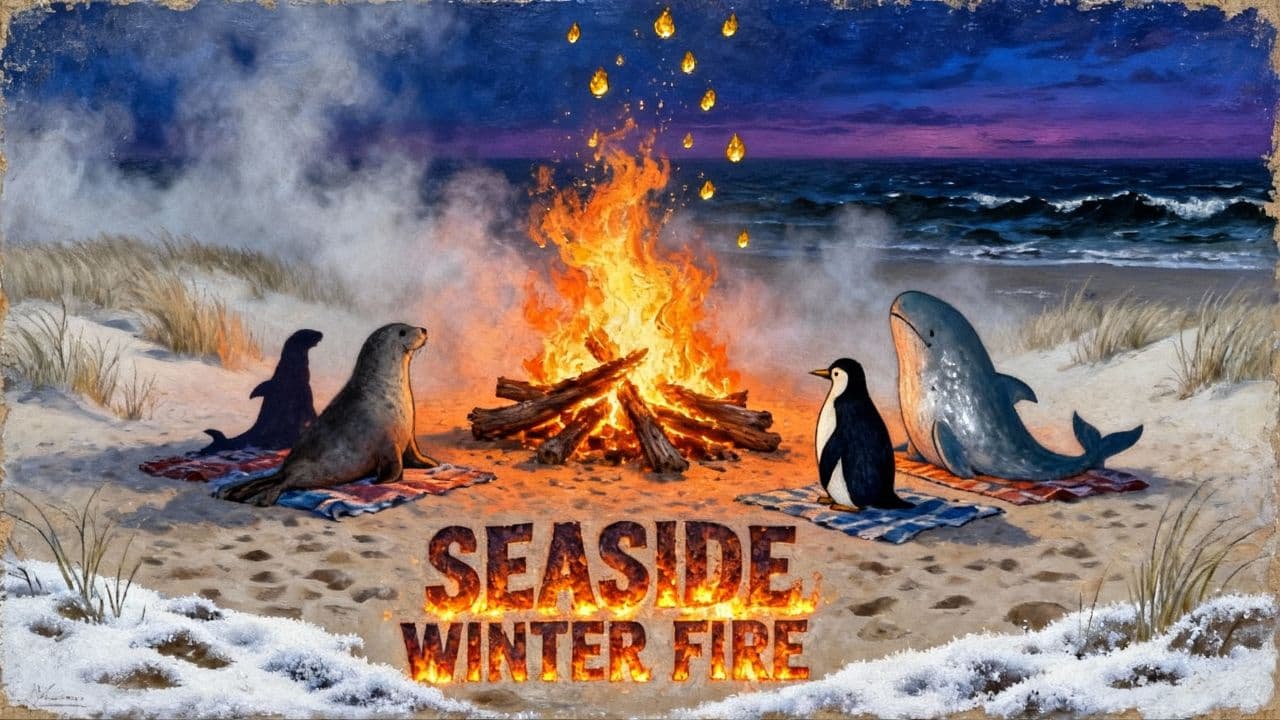 Seaside Winter Fire