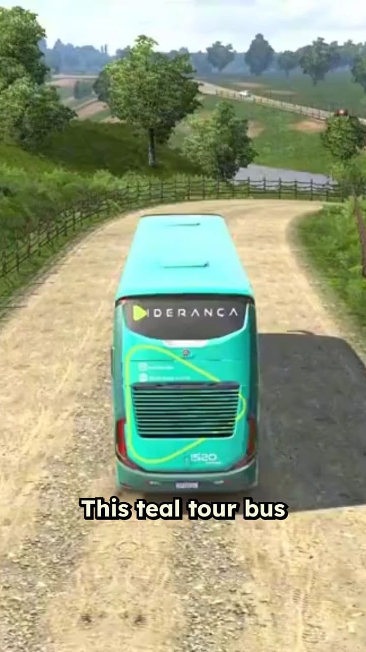 Off-Road Adventure in a Teal Bus