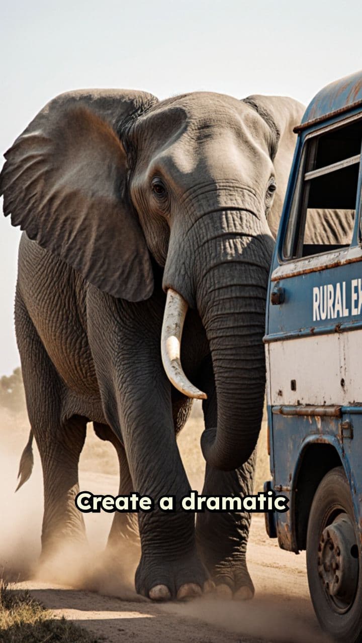 Elephant Encounter on Rural Road