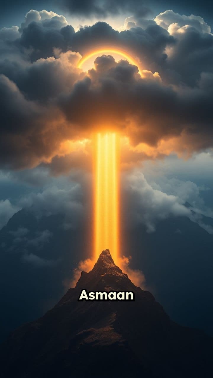 बादलों के बीच सरांदीब पर दिव्य रोशनी