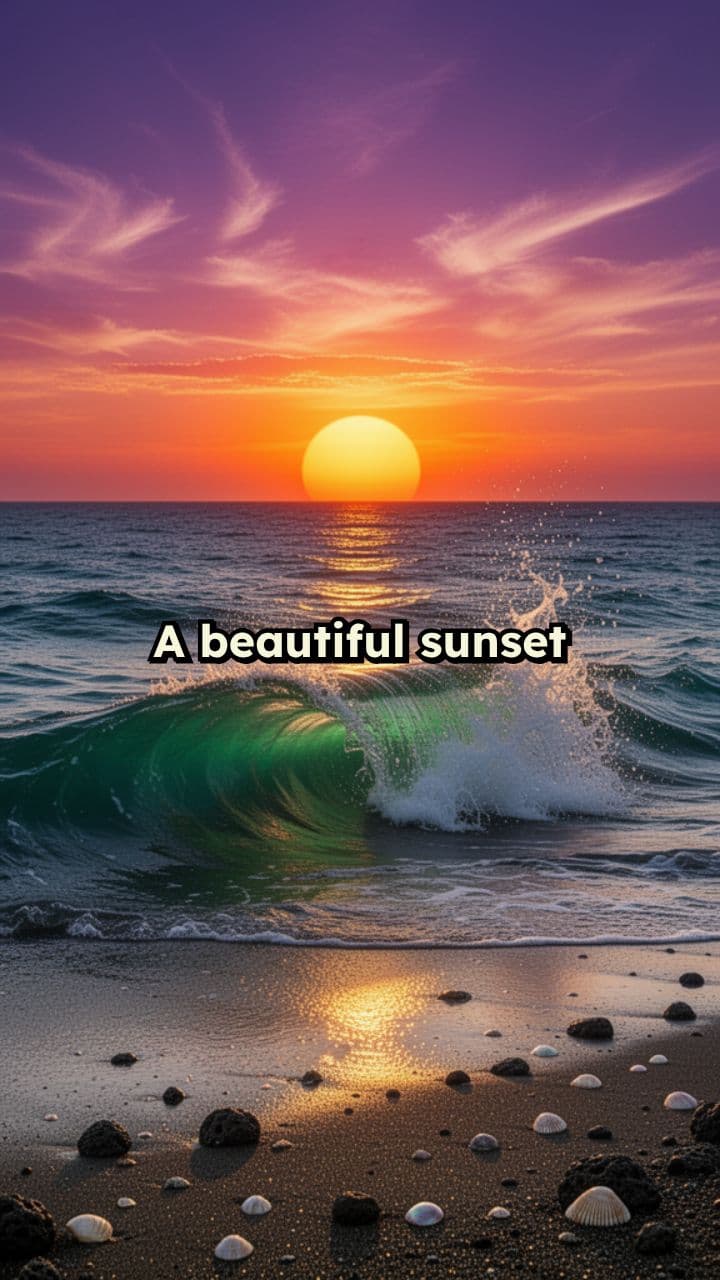 Sunset Waves on the Shore