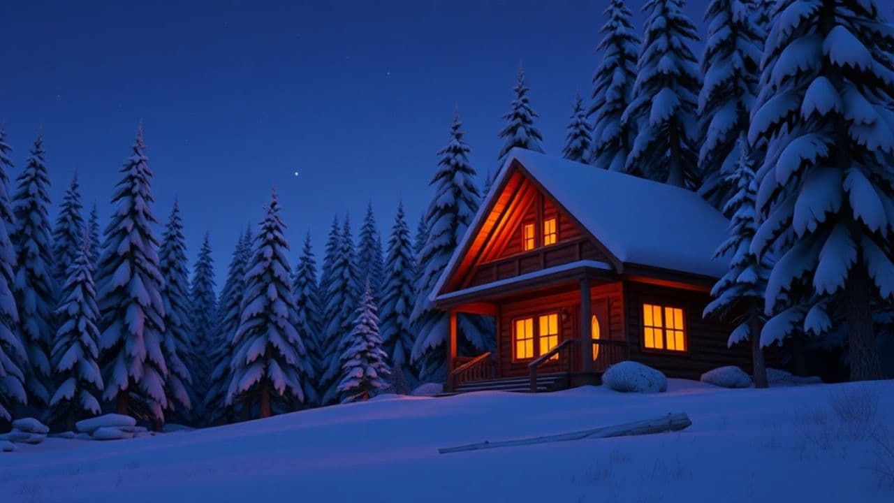 Silent, Snowy Night Aglow