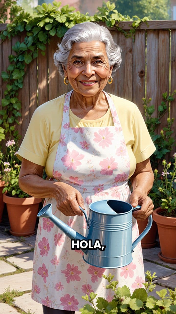Regando las plantas con cariño