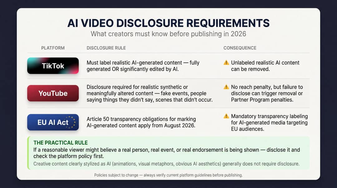 Labeling AI-generated video before publishing on social platforms