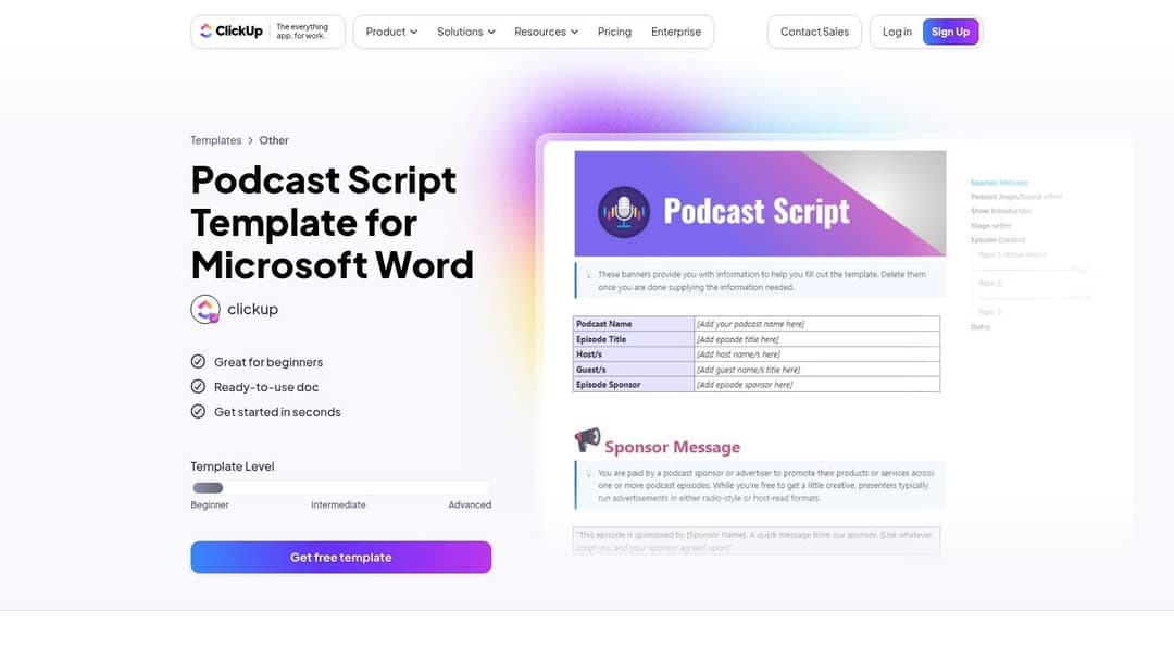 11\. ClickUp (Microsoft Word Template)