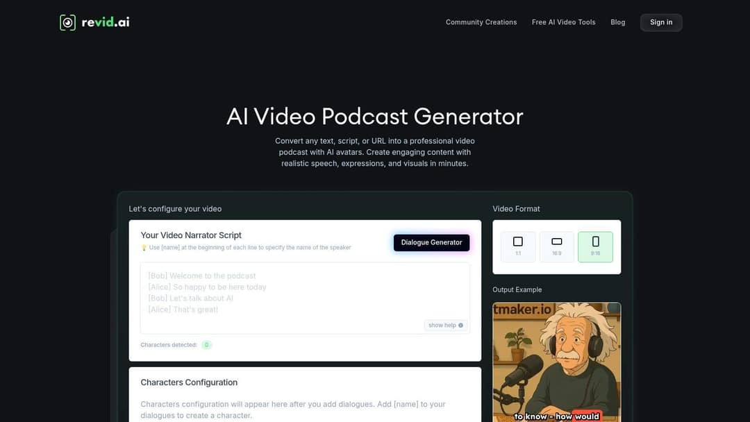 1\. AI Video Podcast Generator by Revid.ai
