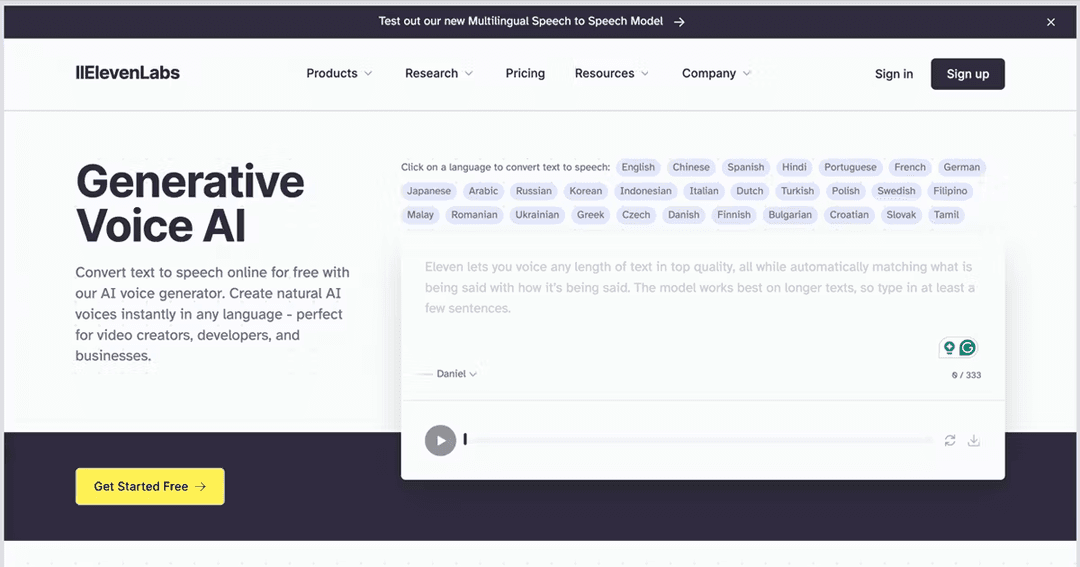 Eleven Labs - AI Text-to-Speech for Twitter Videos