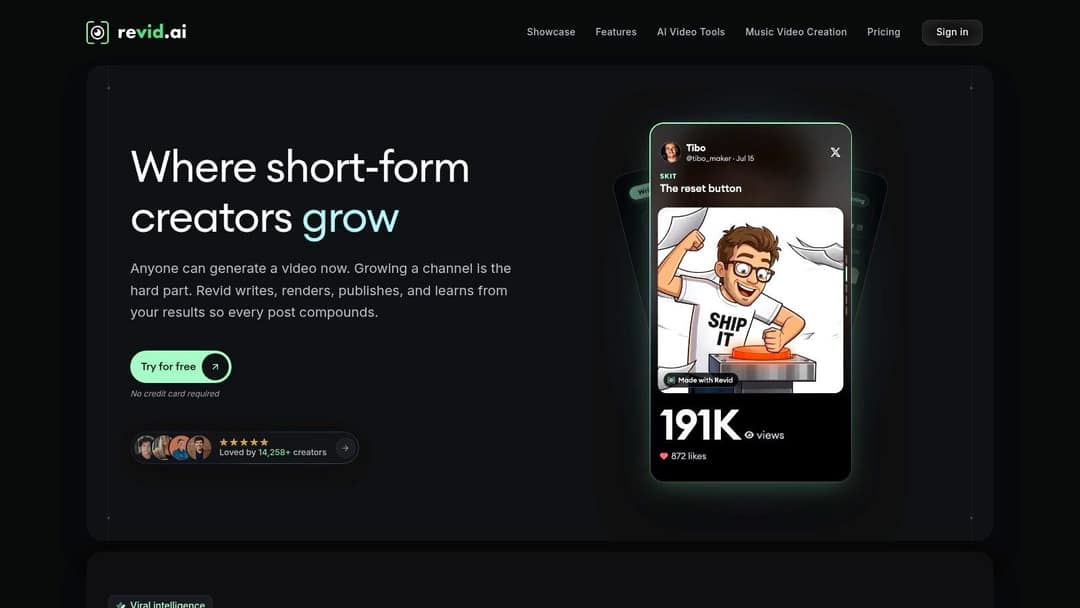 Screenshot from https://revid.ai