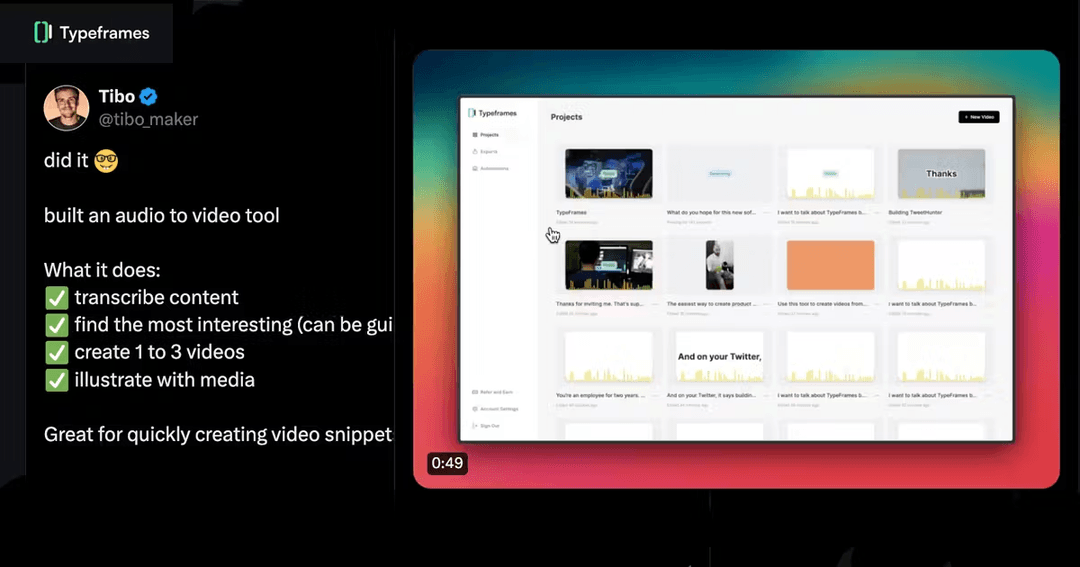 Typeframes' Audio to Video Converter tool