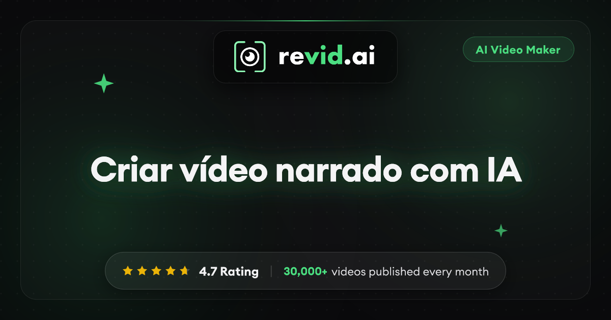 Criar vídeo com narração por IA grátis: Narração IA | Revid.ai