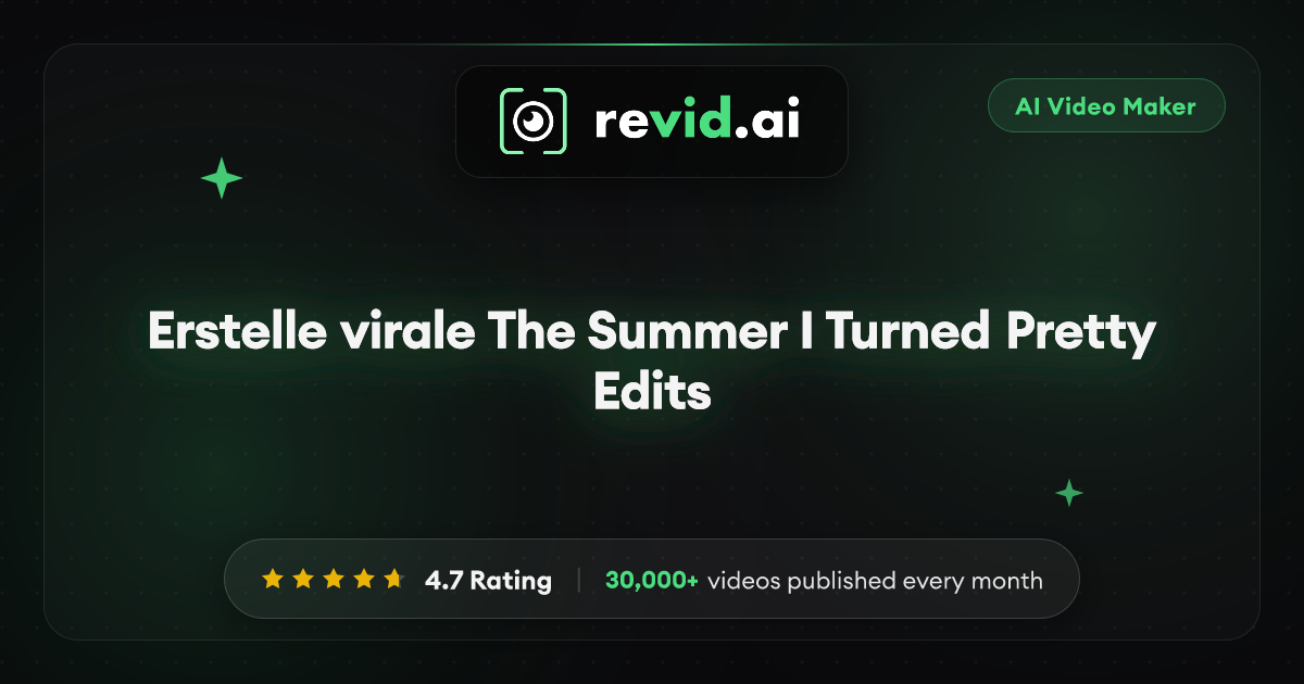 Erstelle virale The Summer I Turned Pretty Edits | #tsitp TikTok Tool