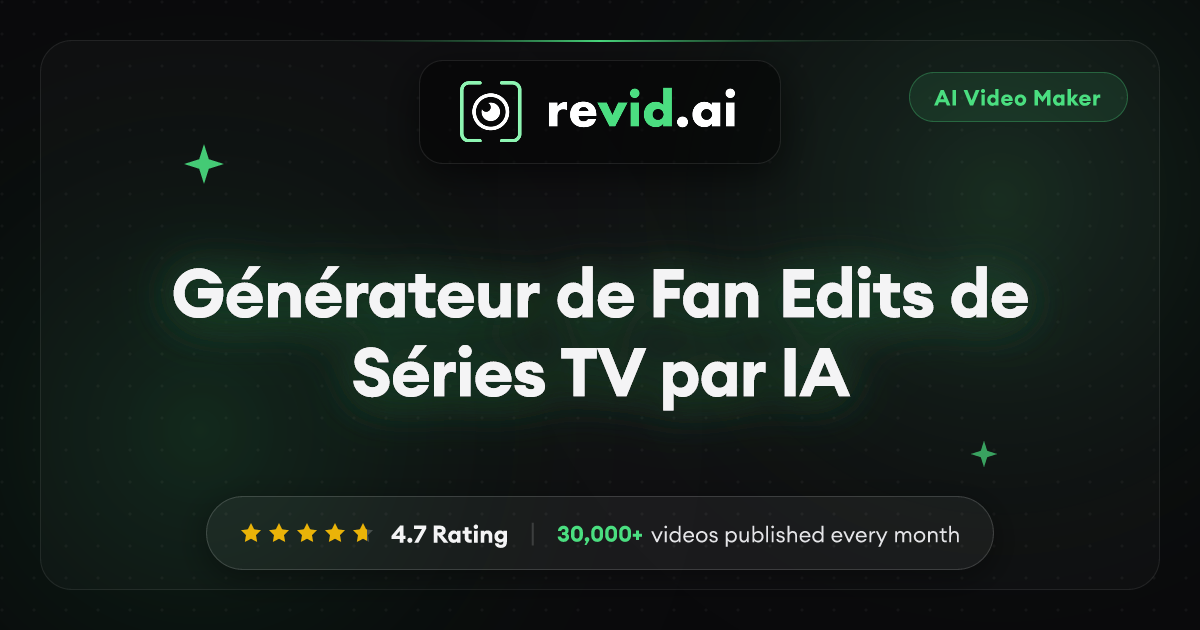 Générateur de Fan Edits Séries TV | Créez des vidéos #tsitp & #teamconrad
