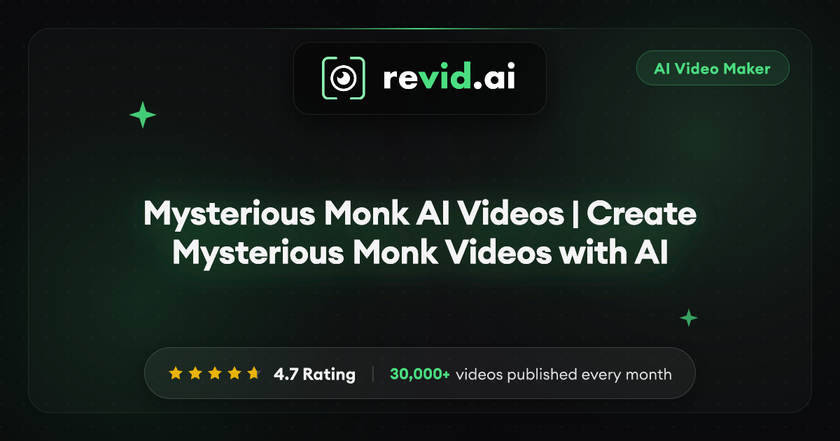 Mysterious Monk AI Videos | Create Mysterious Monk Videos with AI