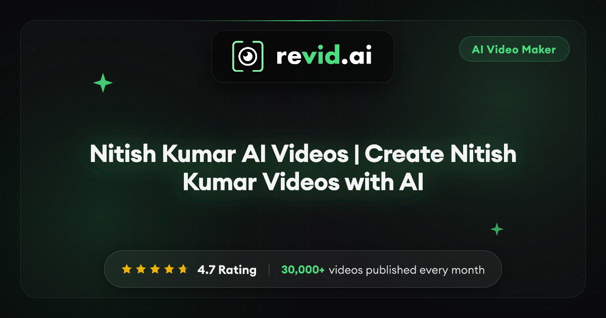 Nitish Kumar AI Videos | Create Nitish Kumar Videos with AI