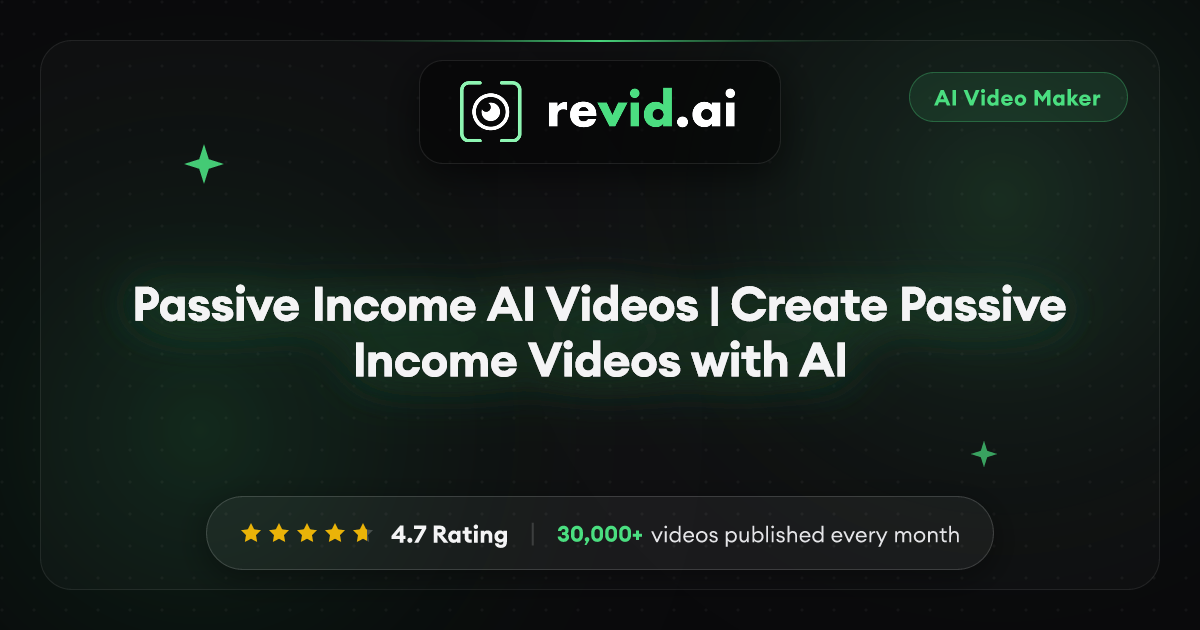 Passive Income AI Videos | Create Passive Income Videos with AI