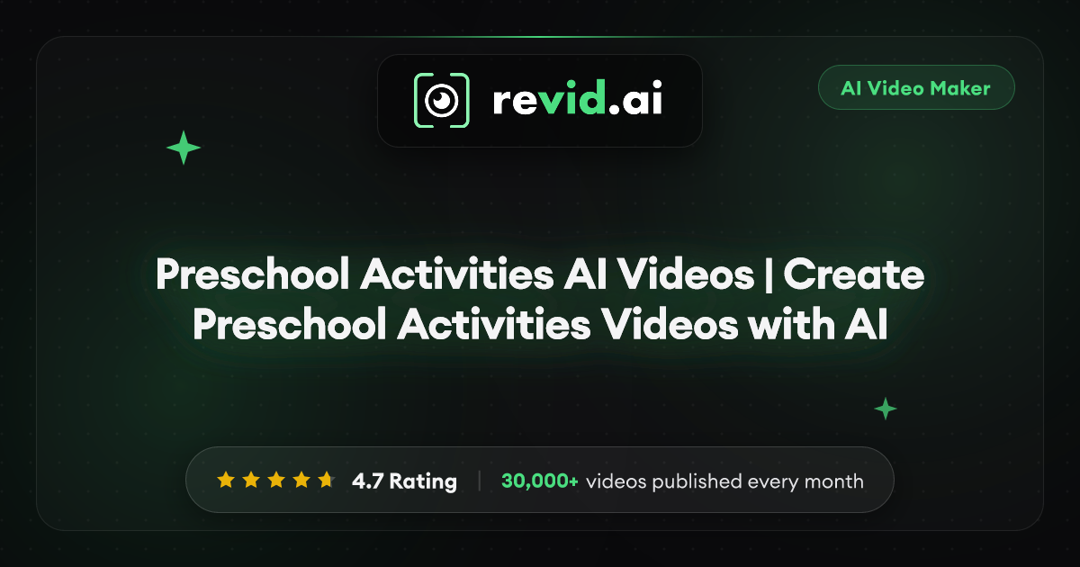 Preschool Activities AI Videos | Create Preschool Activities Videos with AI