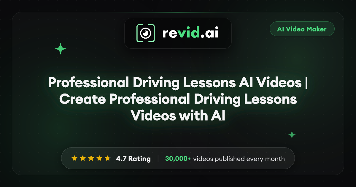Professional Driving Lessons AI Videos | Create Professional Driving ...