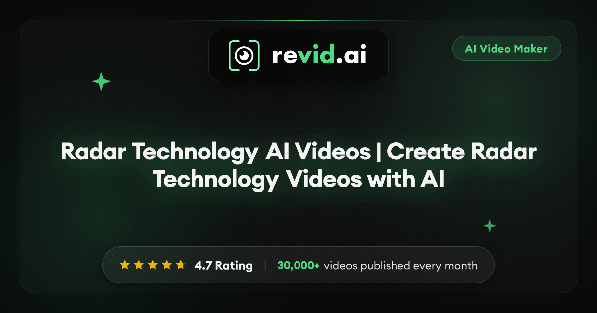 Radar Technology AI Videos | Create Radar Technology Videos with AI