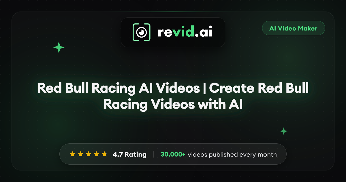 Red Bull Racing AI Videos | Create Red Bull Racing Videos with AI