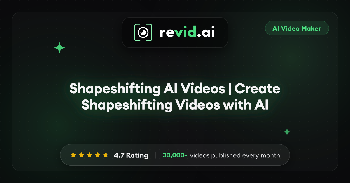 Shapeshifting AI Videos | Create Shapeshifting Videos with AI