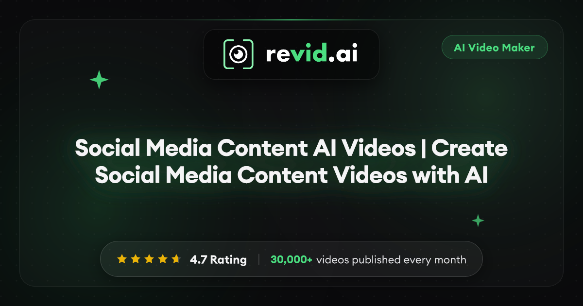 Social Media Content AI Videos | Create Social Media Content Videos with AI