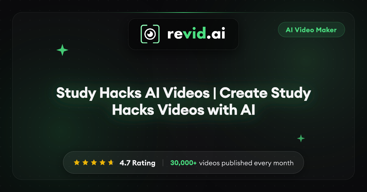 Study Hacks AI Videos | Create Study Hacks Videos with AI