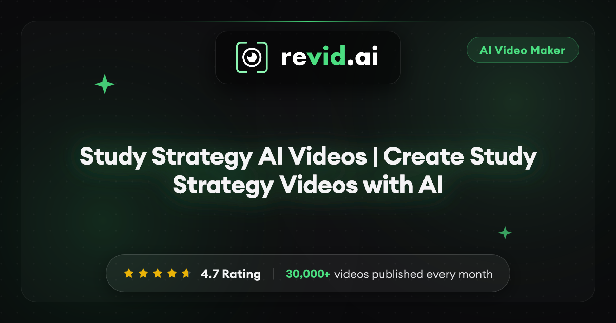 Study Strategy AI Videos | Create Study Strategy Videos with AI