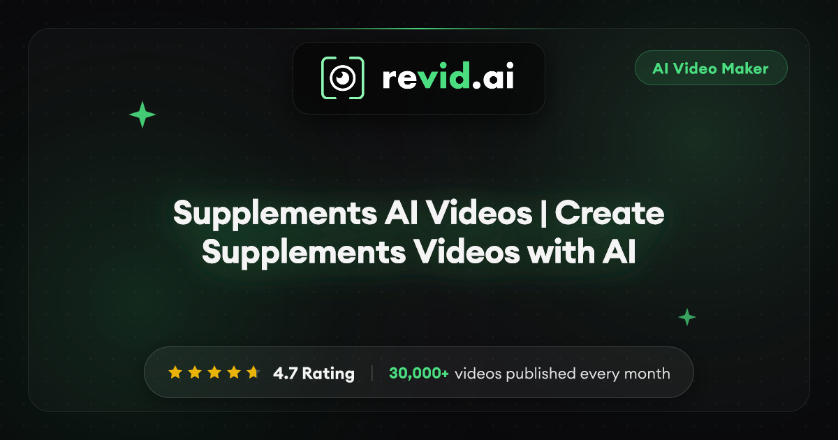 Supplements AI Videos | Create Supplements Videos with AI