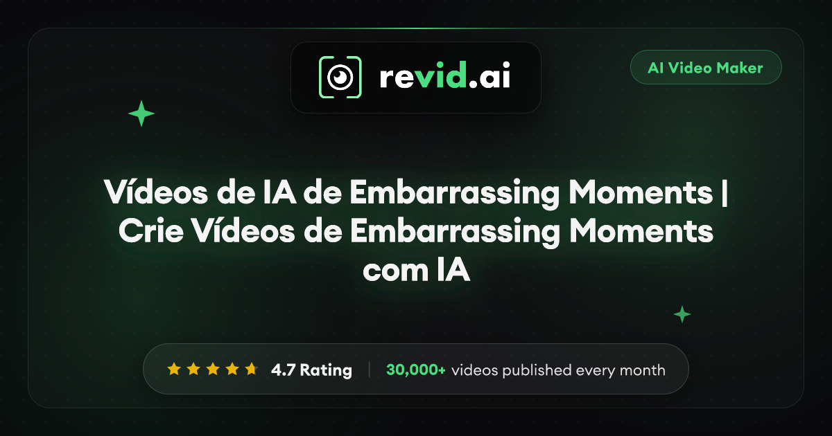 Vídeos de IA de Embarrassing Moments | Crie Vídeos de Embarrassing ...