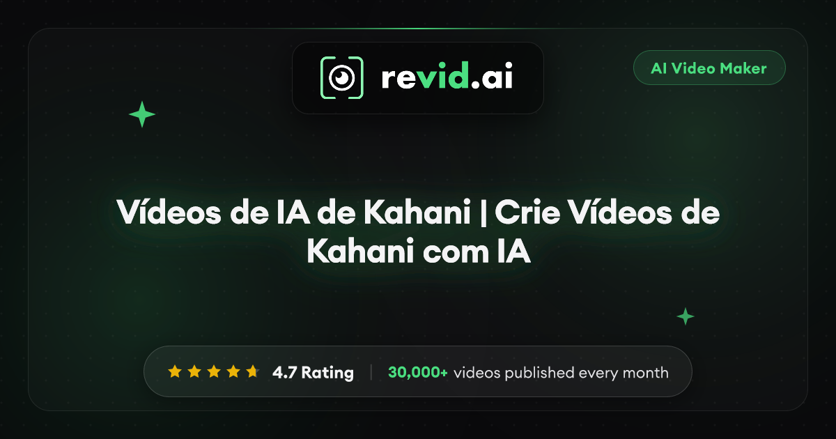Vídeos de IA de Kahani | Crie Vídeos de Kahani com IA