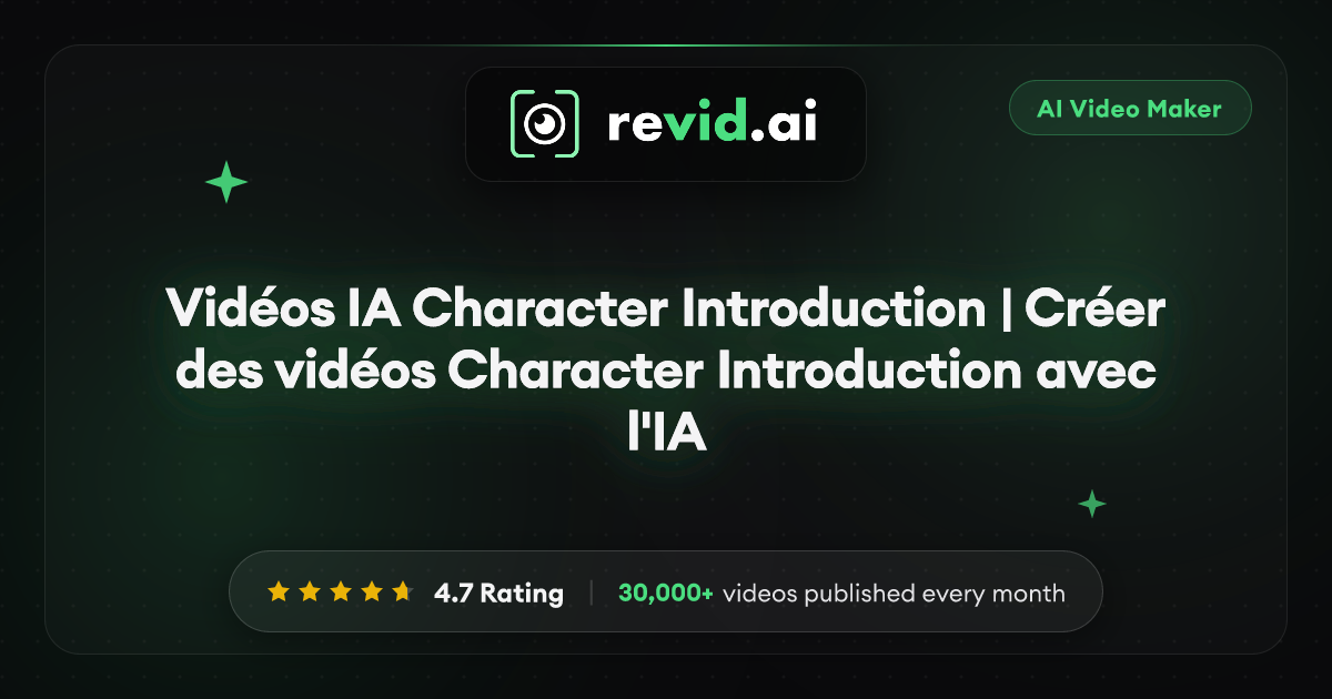 Vidéos IA Character Introduction | Créer des vidéos Character ...