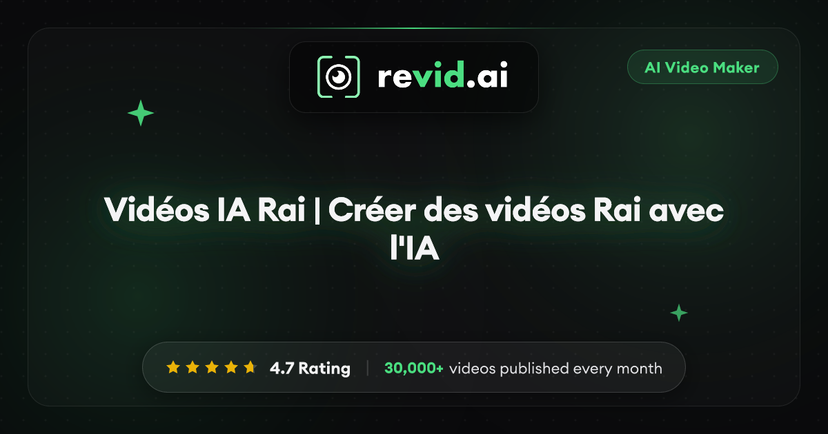Vidéos IA Rai | Créer des vidéos Rai avec l'IA