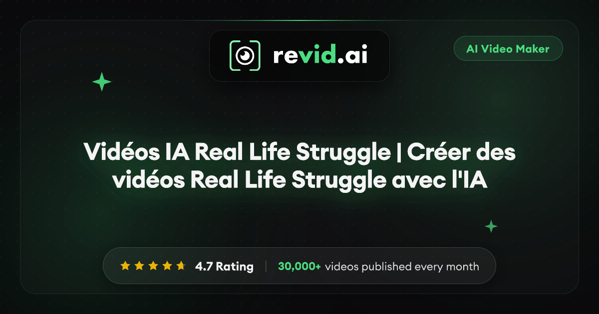 Vidéos IA Real Life Struggle | Créer des vidéos Real Life Struggle avec ...