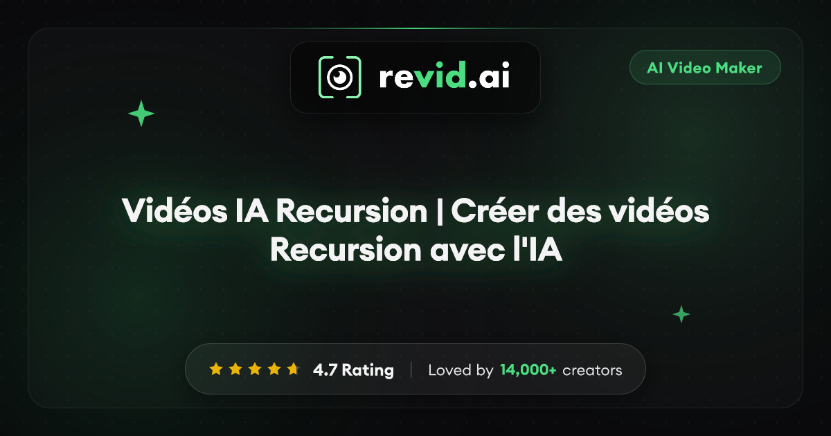 Vidéos IA Recursion | Créer des vidéos Recursion avec l'IA