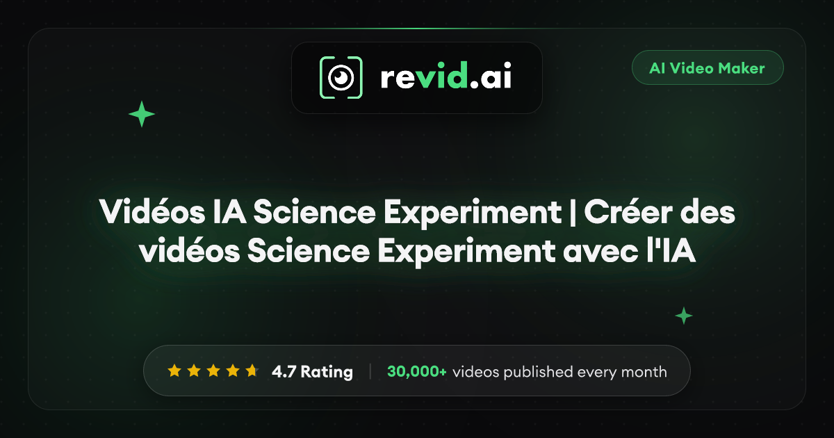 Vidéos IA Science Experiment | Créer des vidéos Science Experiment avec ...