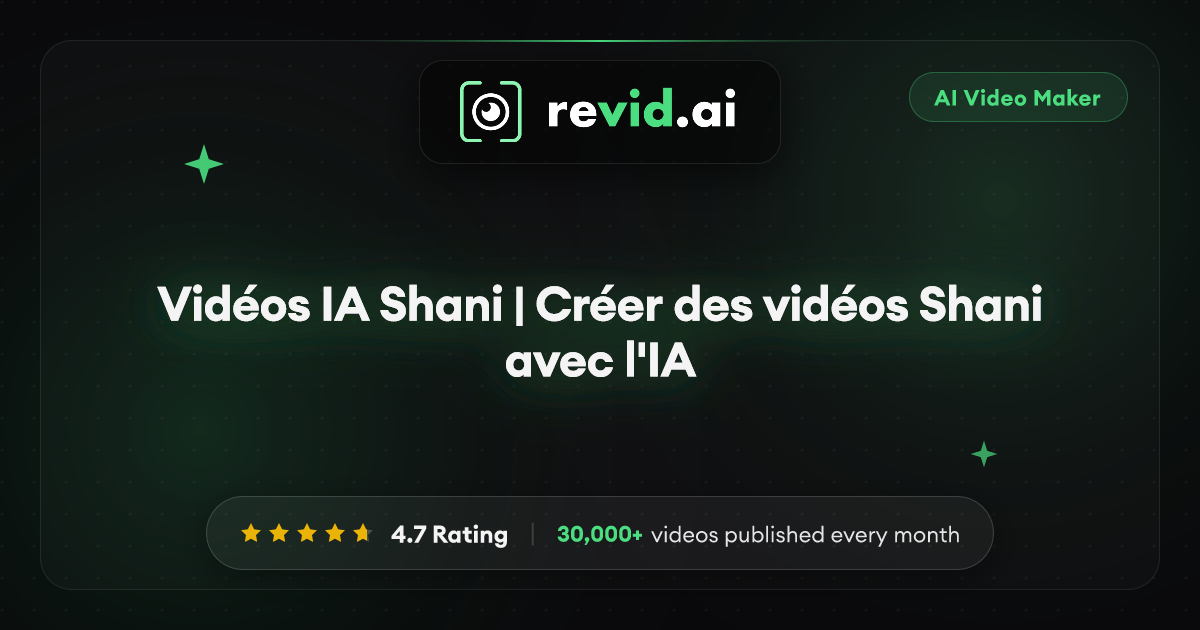 Vidéos IA Shani | Créer des vidéos Shani avec l'IA