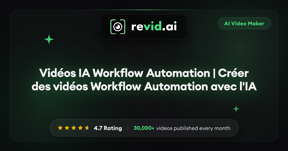 Vidéos IA Workflow Automation | Créer des vidéos Workflow Automation ...