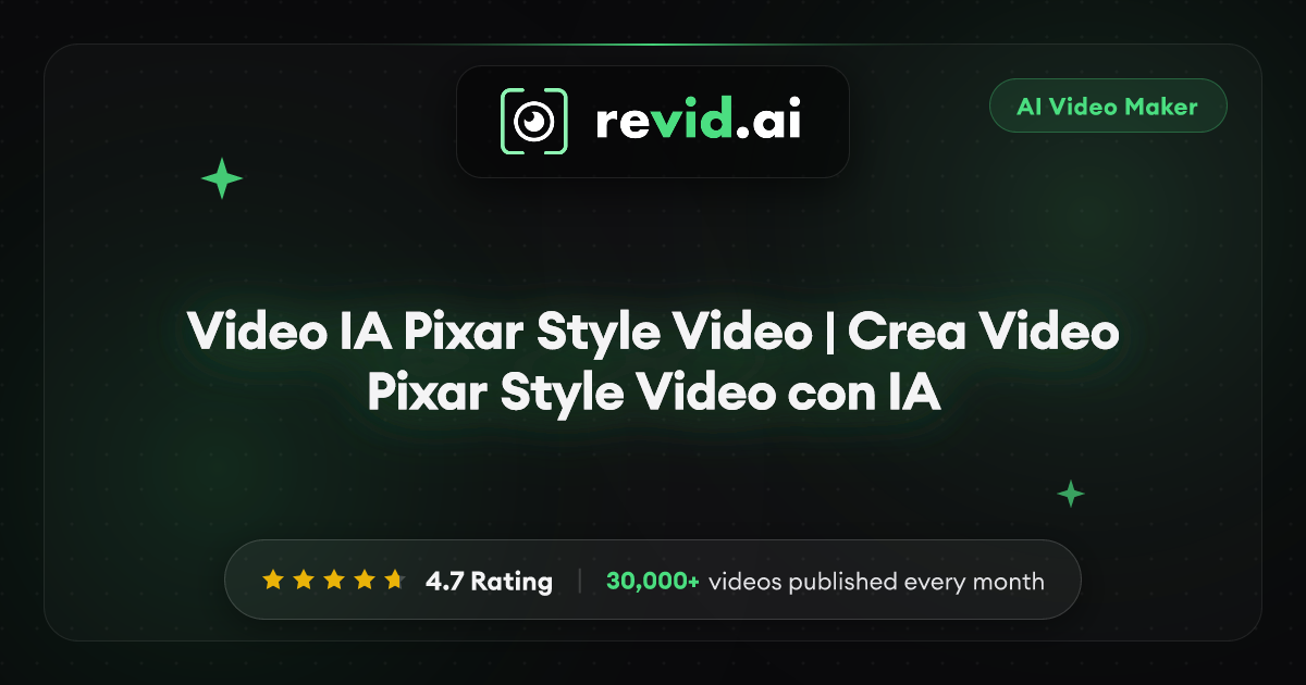 Video IA Pixar Style Video | Crea Video Pixar Style Video con IA